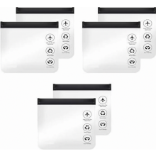 6 Pack Transparent Travel Toiletry Bags, 20 x 20 cm, Leakproof Liquid Pouches for Airport Security