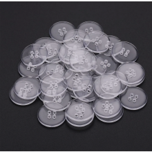 Round Plastic Sewing Buttons, 4-Hole Clear Buttons for Clothing, Crafts, Knitting and DIY Projects, 20 mm, 50 Pack