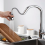 3-Mode Pull-Out Kitchen Faucet Spray Head Replacement, Chrome Nozzle Compatible with Standard Faucets 3