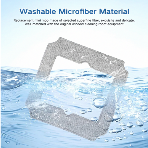 8 Pack Mini Reusable Window Cleaning Pads for Window Cleaning Robots, Washable Replacement Cloths 2