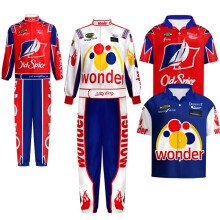 (Red racing suit, S) Talladega Nights Ricky Bobby Racing Shirt Hooded Cosplay Costume Set