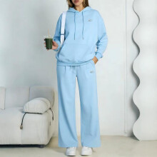 (Brown, XXL) Women's Hoodie Sweatsuit Set Baggy Wide Leg Pants Casual Tracksuit Mid Waist