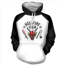 (D, 2XL) Stranger Things 4 Hoodie 3D Digital Print Oversized Unisex Sweatshirt Couple Matching Short Sleeve Seven Sleeve Shirt Set