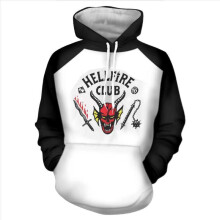 (C, 3XL) Stranger Things 4 Hoodie 3D Digital Print Oversized Unisex Sweatshirt Couple Matching Short Sleeve Seven Sleeve Shirt Set