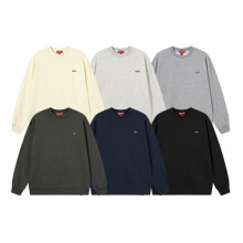 (Light gray, XXXL) Cotton Crewneck Sweatshirt Letter Embroidered Logo Pullover Unisex Loose Fit Casual Top