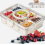 Contenitore per snack a prova di perdite con 8 scomparti e coperchio, organizer riutilizzabile per frutta, noci e biscotti. 1