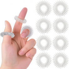Set di 8 anelli per massaggio da dita con agopressione, anelli sensoriali antistress per rilassamento e circolazione.