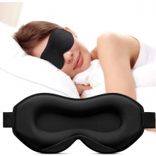 Maschera per dormire 3D per chi dorme su un fianco, con cinturino regolabile, oscurante e traspirante, ideale per viaggi e yoga, colore nero