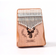 Kalimba africana a 17 tasti in mogano, con lamelle in acciaio inossidabile, borsa per il trasporto e accessori.
