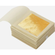 Folhas de ouro comestíveis genuínas de 24 quilates para decoração de bolos, confeitaria, sobremesas, artesanato e decoração de alimentos.