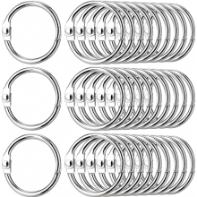 Pacote com 80 argolas metálicas de 25 mm para fichários, álbuns de recortes, chaveiros e organização de anotações.