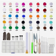 Kit de feltragem com agulha, 40 cores com 72 peças, lã, agulhas, ferramentas e caixa de armazenamento para iniciantes.