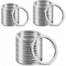 Conjunto de 120 argolas para chaves, 3 tamanhos: 30 mm, 25 mm e 20 mm, argolas planas redondas para chaves de casa e de carro.