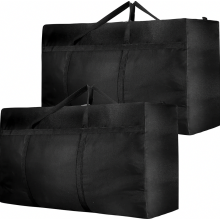 Conjunto de 2 Sacos de Armazenamento Extra Grandes de 180L, em Oxford 600D Resistente, para Mudanças, com Zíperes e Alças, Impermeáveis.