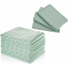 Pacote com 12 panos de limpeza reutilizáveis de microfibra de bambu, 40 x 40 cm, não deixam marcas em todas as superfícies.