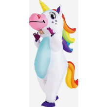 Fantasia inflável de unicórnio, traje de corpo inteiro para festas de Halloween e cosplay, tamanho adulto.