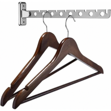 Varal de parede dobrável em aço inoxidável para roupas, ideal para varandas e áreas externas. Requer furação.
