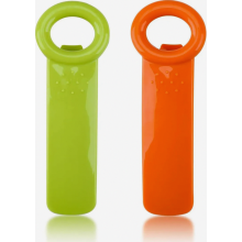 Conjunto com 2 abridores de potes manuais, removedores de tampas de rosca com abridor de garrafas para mãos fracas, verde e laranja.