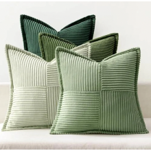 Capas de almofada decorativas 40 x 40 cm, conjunto de 4, capas de almofada macias em veludo cotelê para sofá e sala de estar.