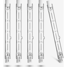 Żarówka halogenowa R7s 300 W, ściemnialna, 118 mm, ciepła biel, 5900 lm, reflektor 360 stopni, zestaw 5 sztuk do opraw R7s