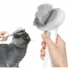 Szczotka do pielęgnacji kotów z przyciskiem do usuwania sierści krótkiej i długiej, do usuwania luźnej sierści i masażu