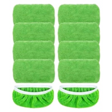 10 wielokrotnego użytku ściereczek do czyszczenia podłóg na mokro i sucho, 25,4 x 11,5 cm, zmywalne nakładki na mopa do twardych podłóg