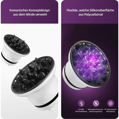 Diffusore universale regolabile per asciugacapelli, ideale per capelli ricci e mossi, accessorio per lo styling. 2