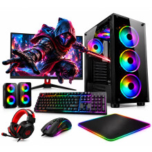 Fast Gaming Intel i5 16GB RAM 1TB HDD& 128GB SSD GT730 4GB 22" Monitor PC Bundle & Speaker