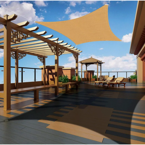 Toldo de sombra retangular impermeável 3 x 4 m com 98% de proteção UV e cordas para jardim, pátio e camping. 1