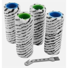Conjunto de 4 escovas de rolo de pedra para máquinas de limpeza de pisos, acessórios de limpeza de reposição duráveis.