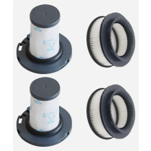 Conjunto de 4 filtros de reposição para aspirador de pó, laváveis, ideais para limpeza de pelos de animais e da casa.