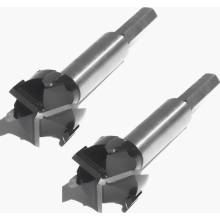 Conjunto de 2 Brocas Forstner de 28 mm com Haste Redonda para Projetos de Bricolagem em Madeira, Aglomerado e MDF