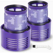 Filtros de substituição para aspirador de pó Cyclone V10 SV12, pacote com 2 unidades e escova de limpeza, laváveis para limpeza doméstica.