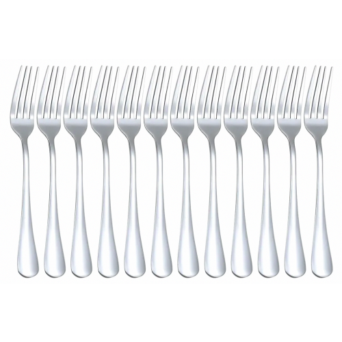 Garfos de mesa em aço inoxidável, 20,8 cm (8,2 polegadas), talheres reutilizáveis para casa, restaurante e catering.