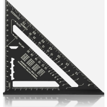 Esquadro de carpinteiro de 7 polegadas, régua triangular métrica com ângulo de 90 graus, liga de alumínio espessa.
