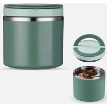 Garrafa térmica de aço inoxidável de 1000ml com alça, recipiente térmico para almoço infantil e refeições quentes.