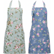 Conjunto de 2 aventais de cozinha femininos com estampa floral e bolsos grandes para cozinhar, assar e jardinagem.