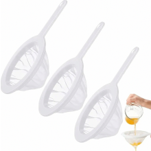 Conjunto de 3 peneiras de malha fina com cabo, para cozinha, com malhas de 100, 200 e 400, ideais para assar e cozinhar.