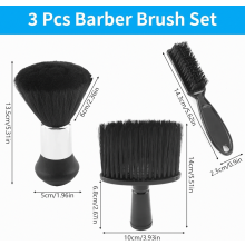 Conjunto de 3 escovas de limpeza para pescoço, escovas macias para salões de beleza, barbearias e uso doméstico.
