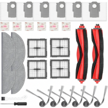 Kit de reposição para aspirador robô com 30 peças, incluindo escovas principais, filtros, panos de limpeza, escovas laterais e pedras aromát
