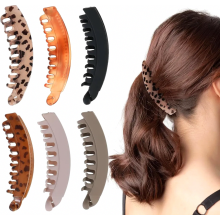 Conjunto de 6 Presilhas de Cabelo em Formato de Banana Coloridas, 13 x 3 cm, Grandes, Estilo Vintage, Antideslizantes, para Mulheres e Menin