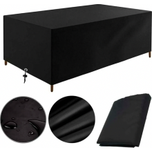 Capa para móveis de jardim 200 x 100 x 75 cm, capa de mesa em tecido Oxford impermeável, à prova de vento, resistente aos raios UV e ao frio