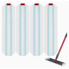 Pacote com 4 Panos de Microfibra para Mop, Reutilizáveis e Laváveis, Ideais para Limpeza de Pisos em Casa e no Escritório.