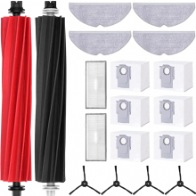 Kit de acessórios de reposição para aspirador robô, 6 sacos de pó, escova principal, 4 escovas laterais, 2 filtros, 4 panos de limpeza.