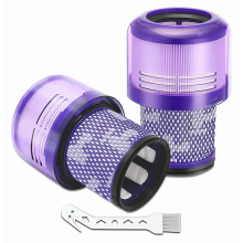 Kit com 2 filtros de reposição laváveis para aspiradores de pó sem fio, filtros de poeira reutilizáveis e fáceis de limpar.