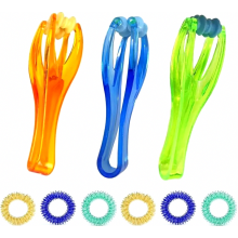 Conjunto de 9 anéis massageadores para os dedos e rolo massageador para as mãos, ideal para o cuidado diário das mãos, alívio suave do estre