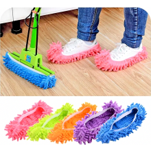 Pacote com 10 pantufas de microfibra para limpeza de pisos, laváveis e reutilizáveis, ideais para casa, escritório e cozinha.