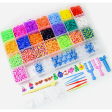 Kit de elásticos para tear, mais de 4400 elásticos, 21 cores, tear para tecer, caixa organizadora, conjunto para fazer pulseiras DIY