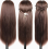 Cabeça de manequim de 66 cm (26 polegadas) para treinamento com suporte, cabelo de fibra resistente ao calor para cabeleireiro e estilização 2