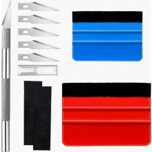 Conjunto de 10 espátulas com borda de feltro para aplicação de película em vidros e envelopamento de carros, ideais para instalação e projet